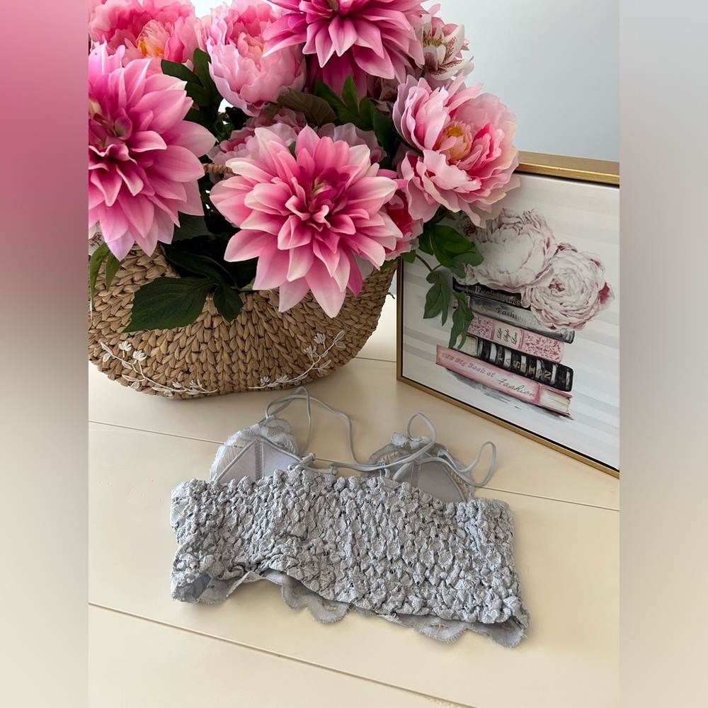 Super cute Miss Sparkling gray lace bralette